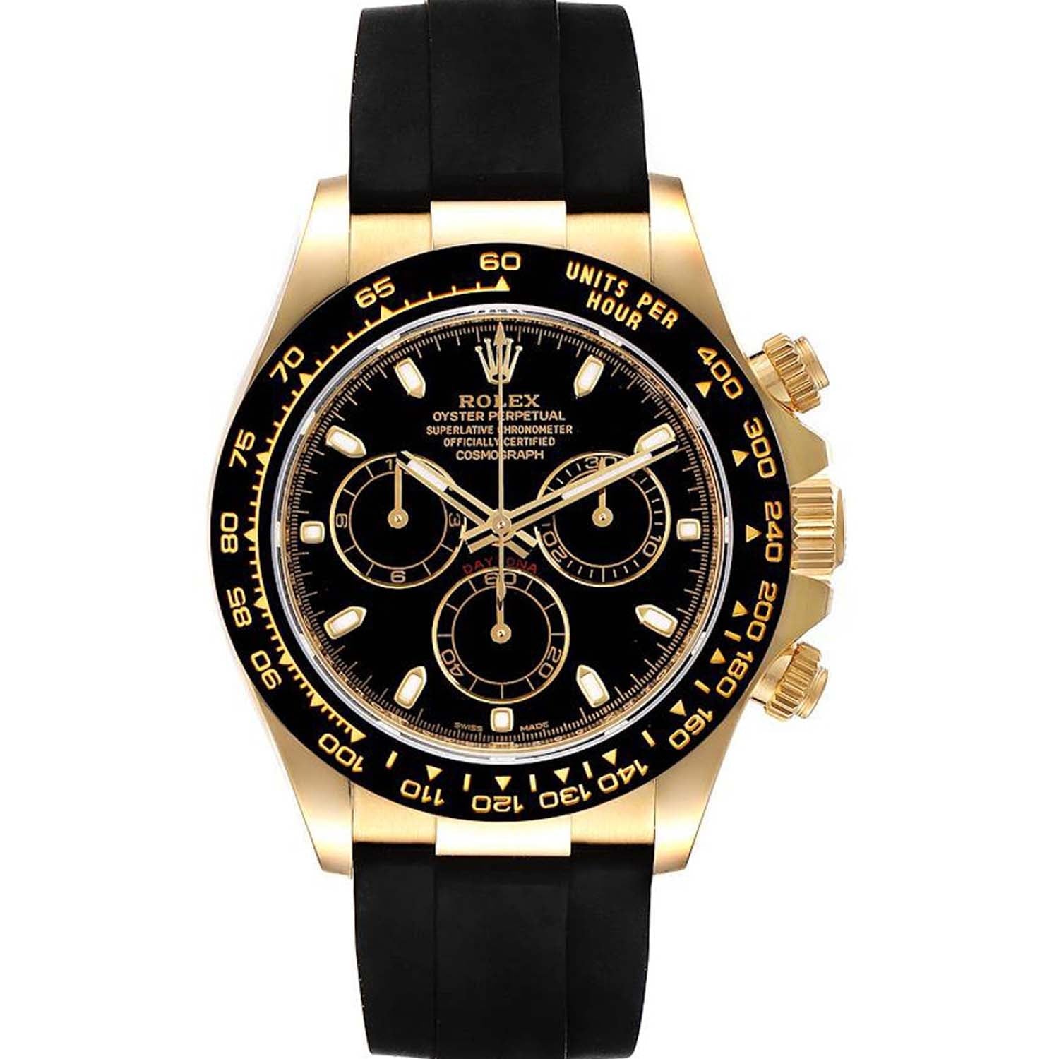 Rolex Daytona 116518LN Yellow Gold Oyster-flex Black Dial