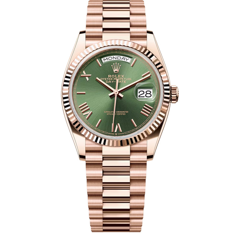 Rolex Day-Date 36mm 128235 Olive Green Dial