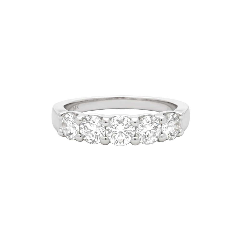 14KW 1.36cttw G VS 5 round brilliant cut natural diamond Diamond wedding Ring