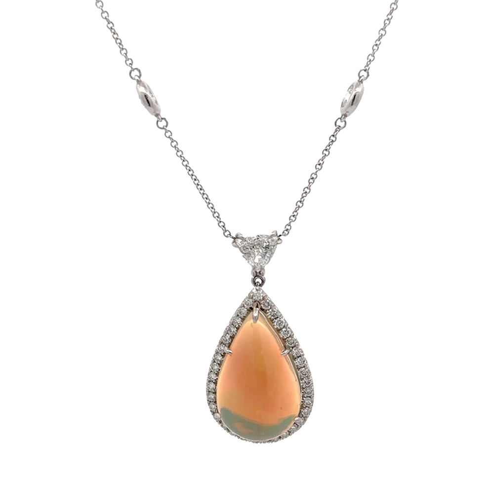 18K W 8.35CT OPAL 2.05CT NTRL DIA NECKLACE