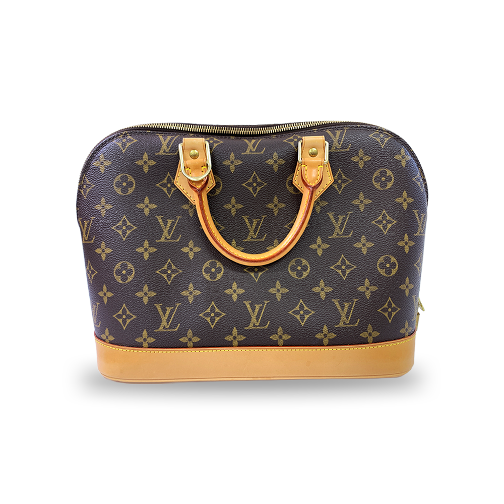 LOUIS VUITTON Alma PM Bag Monogram Coated Leather Canvas Gold Hardware Pre-Owned