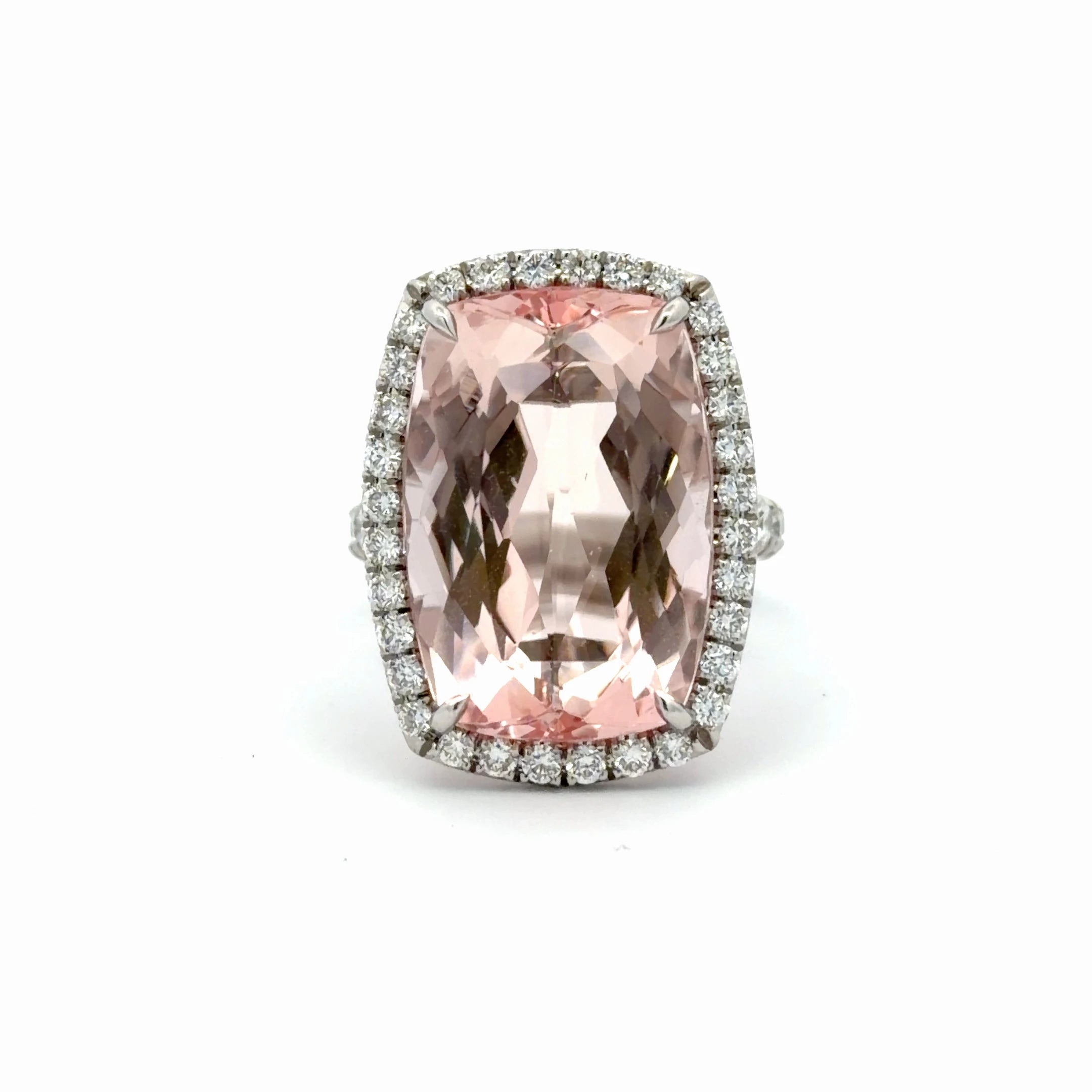 Platinum 14.15/1.6 Morganite Ring