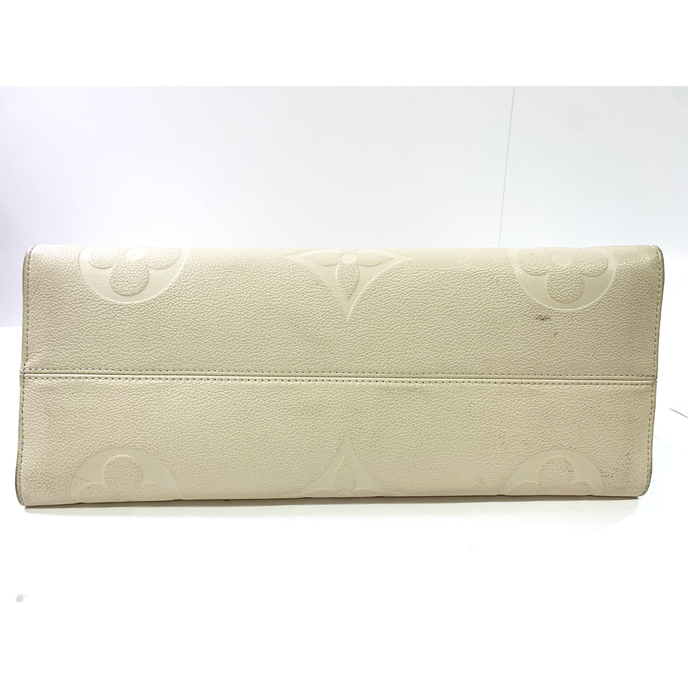 LOUIS VUITTON On The Go GM White Monogram Empreinte Leather Bag Pre-Owned