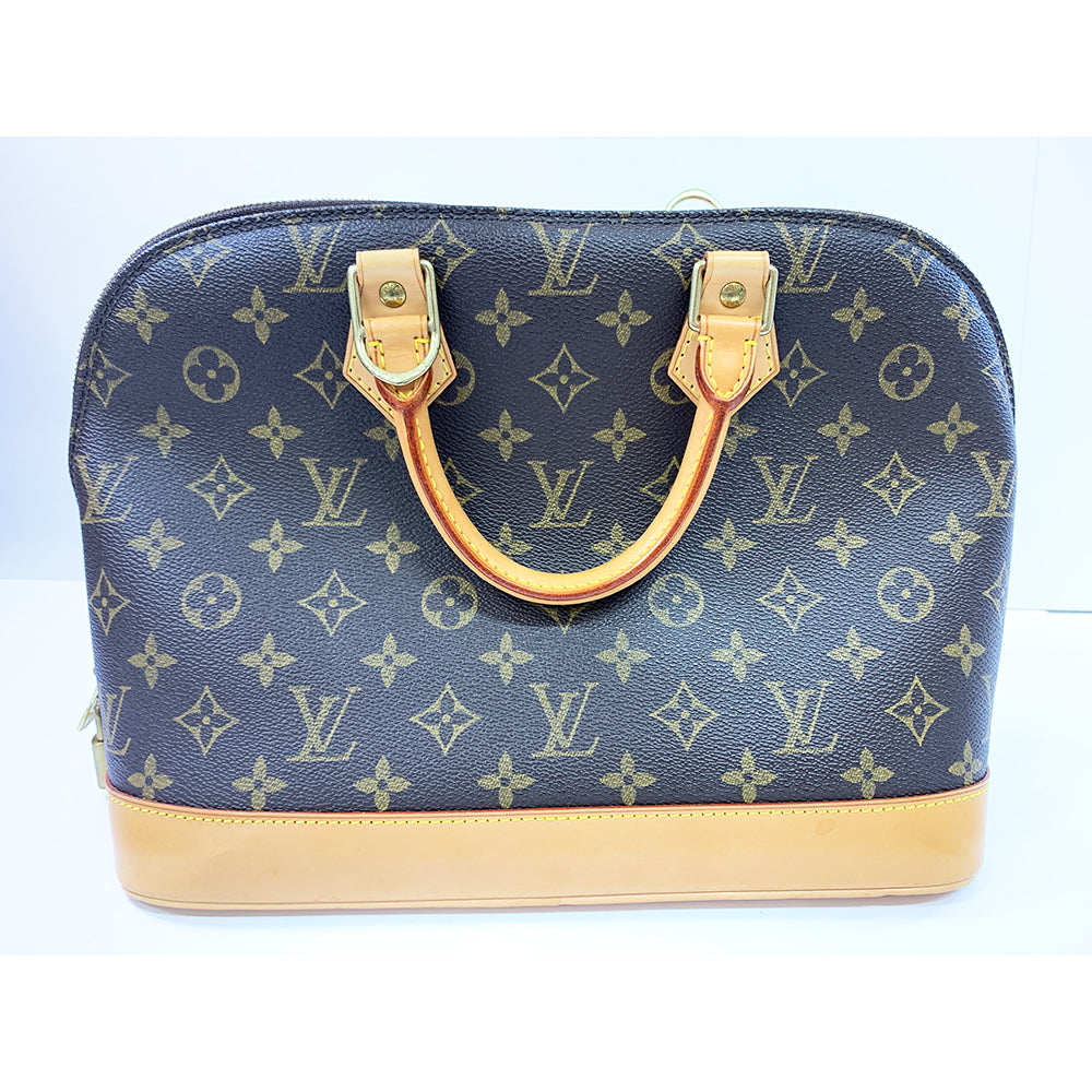 LOUIS VUITTON Alma PM Bag Monogram Coated Leather Canvas Gold Hardware Pre-Owned