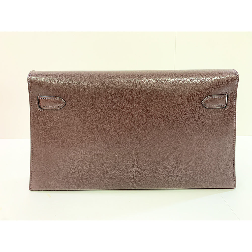 HERMES Kelly Cut 18cm Rouge Mysore Goatskin Leather Bag Gold Hardware Pre-Owned