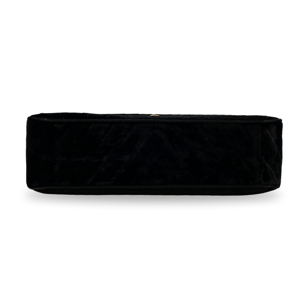 CHANEL Classic Chevron Large Velvet Flap Bag