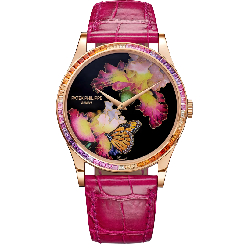 Patek Philippe Calatrava Pink Butterfly 5077/356R-001 38mm Enamel Dial