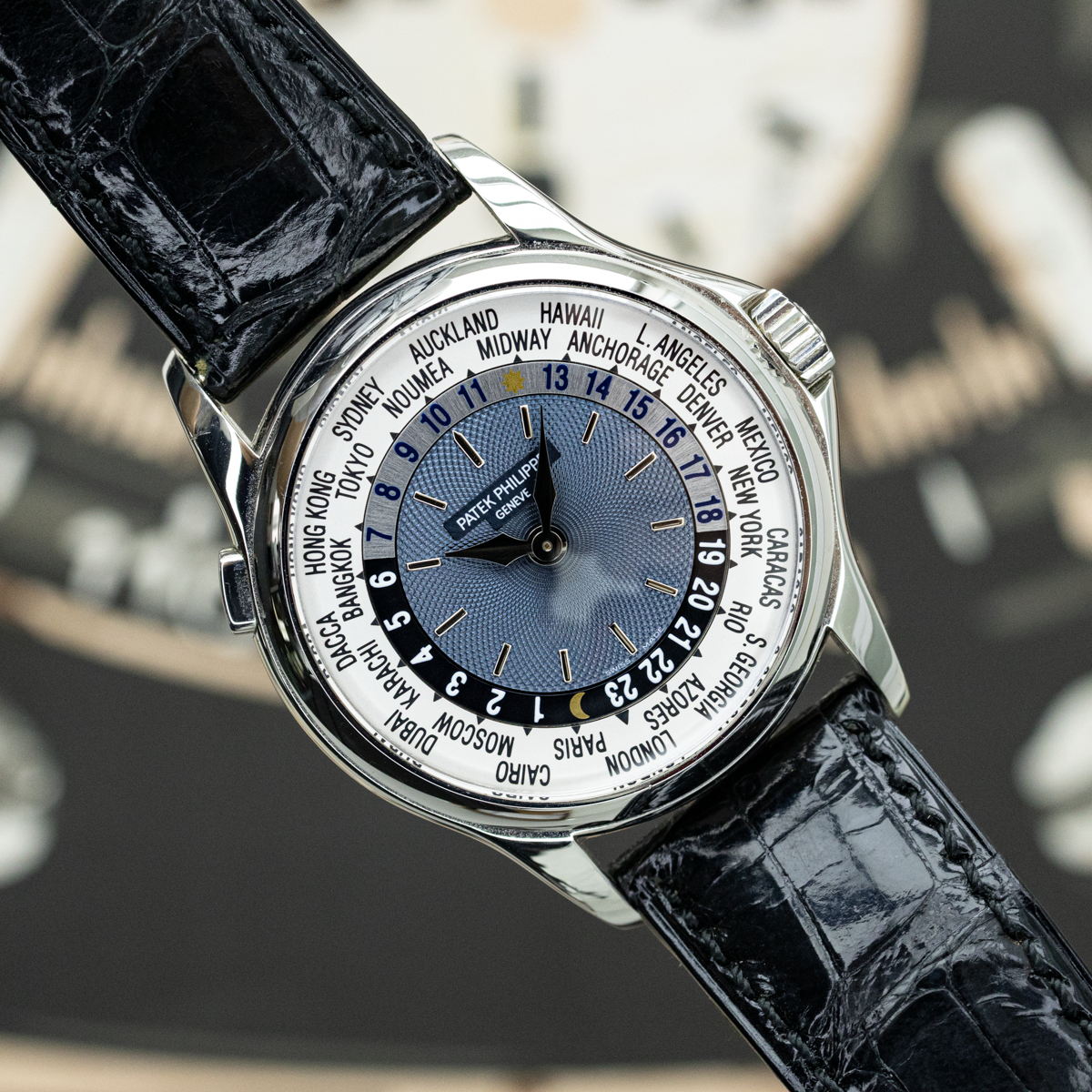Patek Philippe Complications World Time 5110P 37mm Blue Dial Pre-Owned