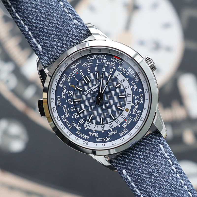 Patek Philippe 2025 World Time Complications Denim 5330G Blue Dial