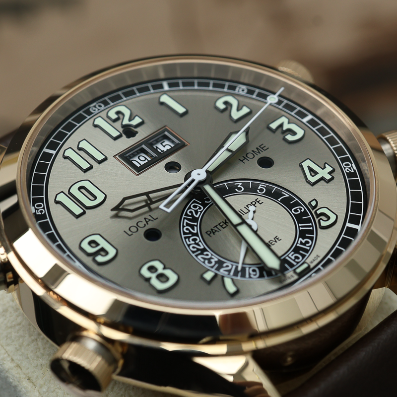 Patek Philippe Grand Complications Alarm Travel Time 5520RG-001 Sunburst Grey Dial