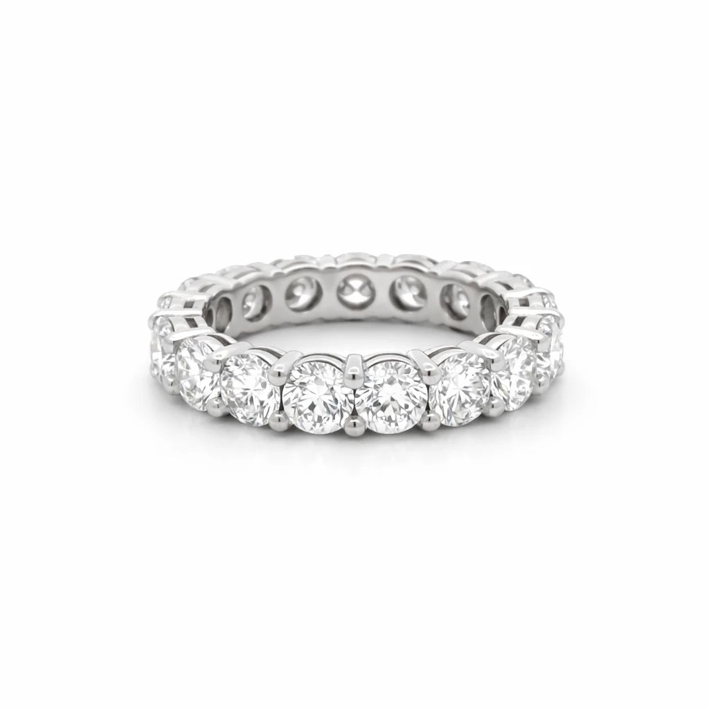 Platinum 4.4cttw F VS 16 round brilliant cut Lab grown Diamond Eternity Ring