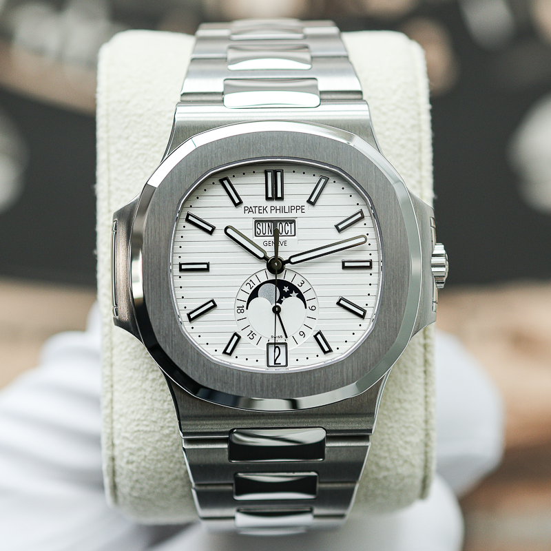 Patek Philippe Nautilus Annual Calendar Moon Phase 5726/1A-010 40.5mm White Dial Pre-Owned