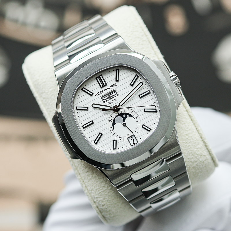 Patek Philippe Nautilus Annual Calendar Moon Phase 5726/1A-010 40.5mm White Dial Pre-Owned