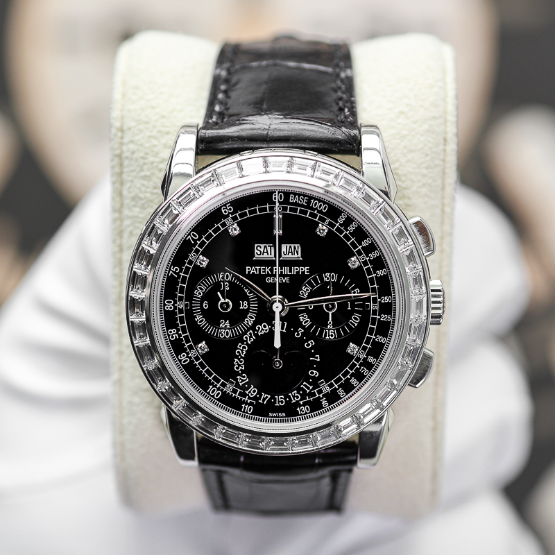 Patek Philippe Grand Complications Perpetual Calendar Chronograph 5971P 40mm Diamond Black Dial