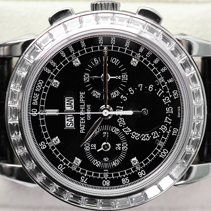 Patek Philippe Grand Complications Perpetual Calendar Chronograph 5971P 40mm Diamond Black Dial