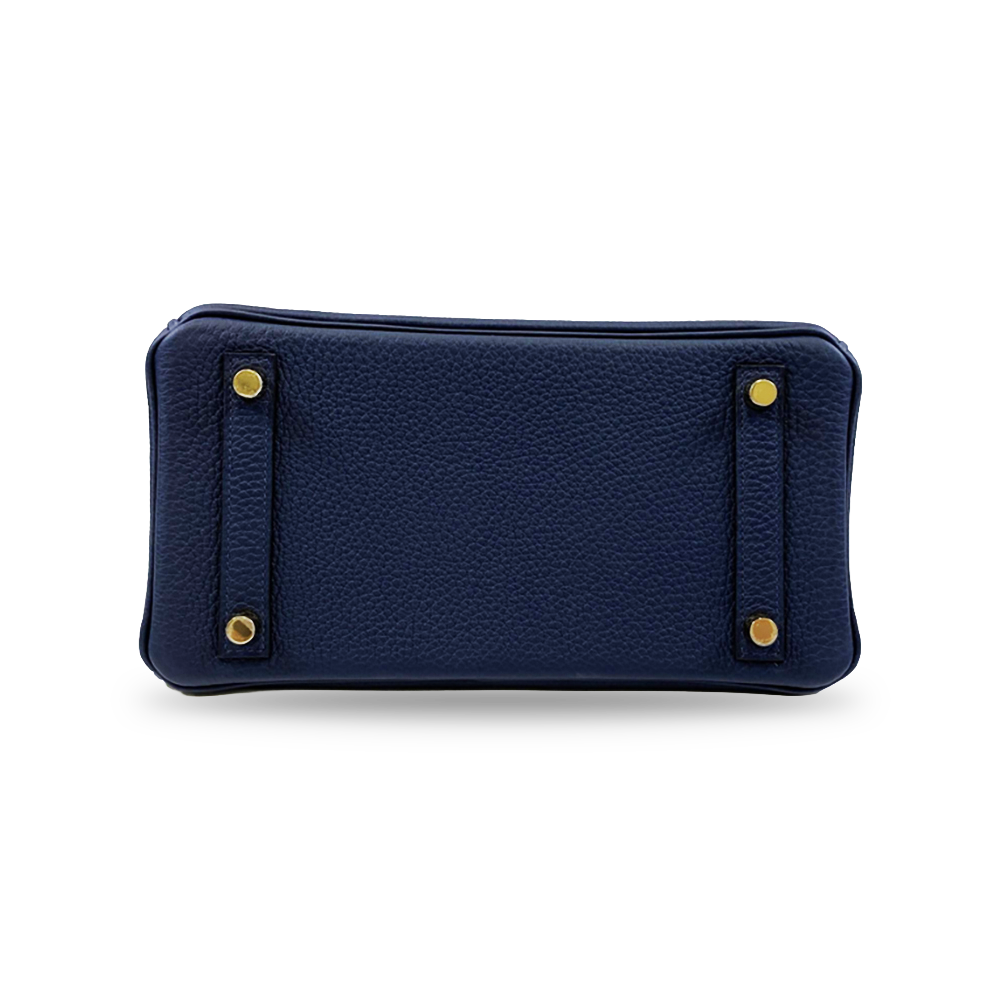 HERMÈS Birkin 28 Navy Blue Togo Leather Bag Gold Hardware Pre-Owned