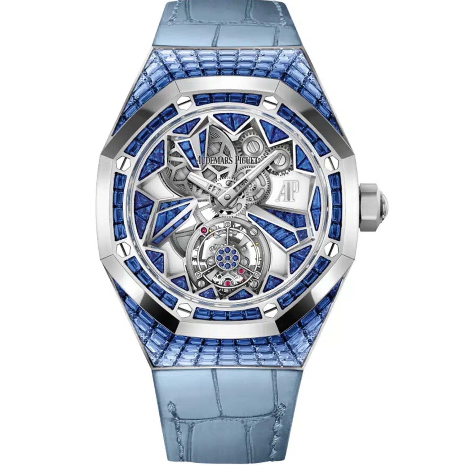 Audemars Piguet Royal Oak Concept 26228BC Tourbillon Baguette Blue Sapphire Bezel Openworked Dial