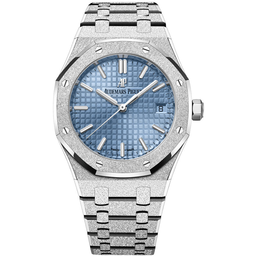 Audemars Piguet Royal Oak Frosted Gold Selfwinding 34mm 77353BC.GG.1263BC.01 Light Blue Dial