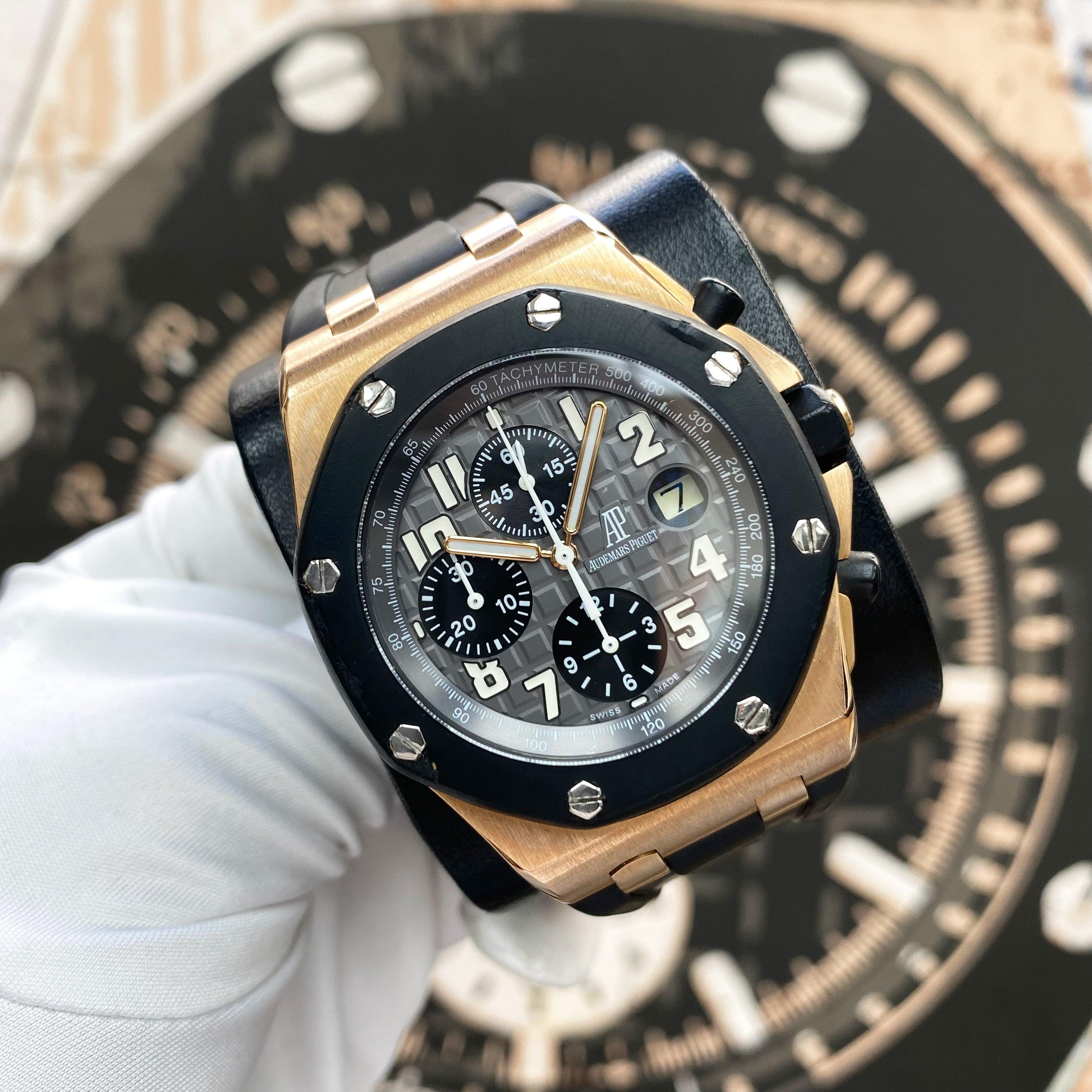 Audemars Piguet "Rubber Clad" Royal Oak Offshore Chronograph 42mm 25940OK Grey Dial Pre-Owned - Gotham Trading