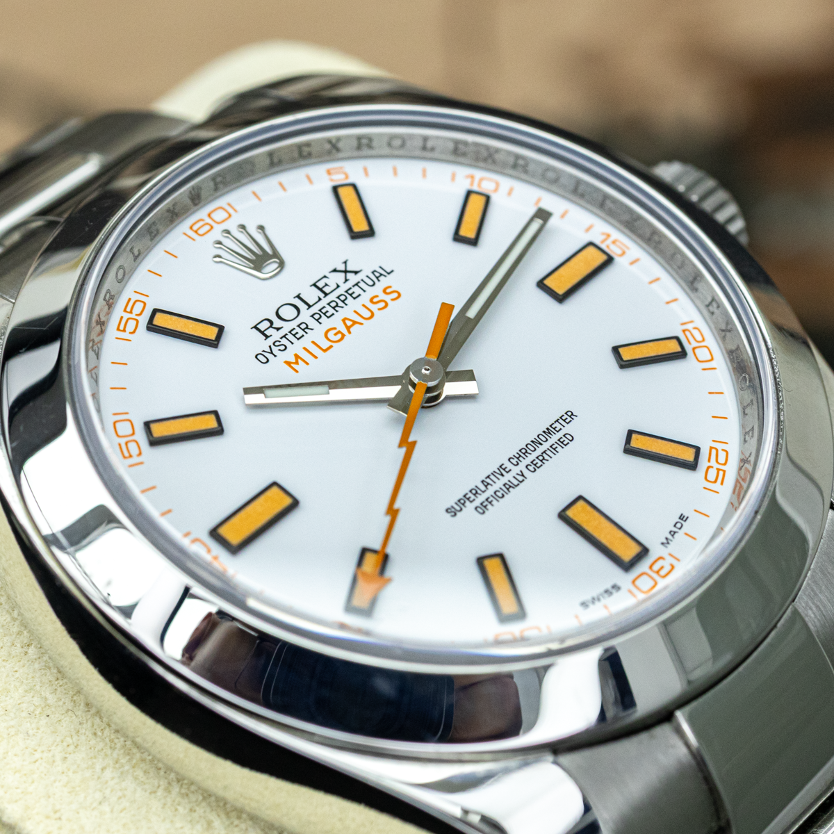 Rolex 2019 FULL SET Milgauss 116400 40mm White Dial Pre-Owned