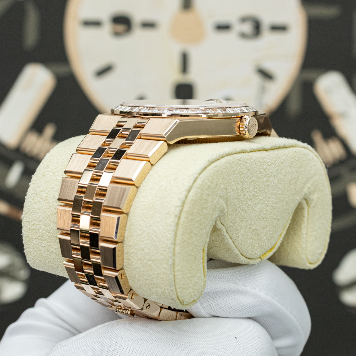 Rolex 2025 FULL STICKERS Land-Dweller 127385TBR 40mm Baguette Diamond-Set White Dial