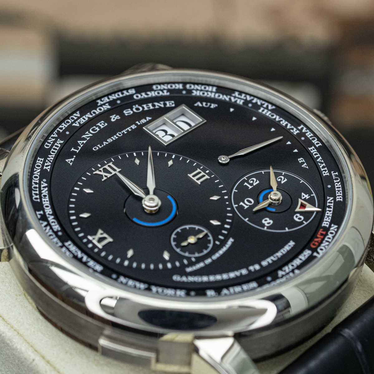 A. Lange & Söhne Lange 1 Time Zone 136.029 42mm Black Dial Pre-Owned