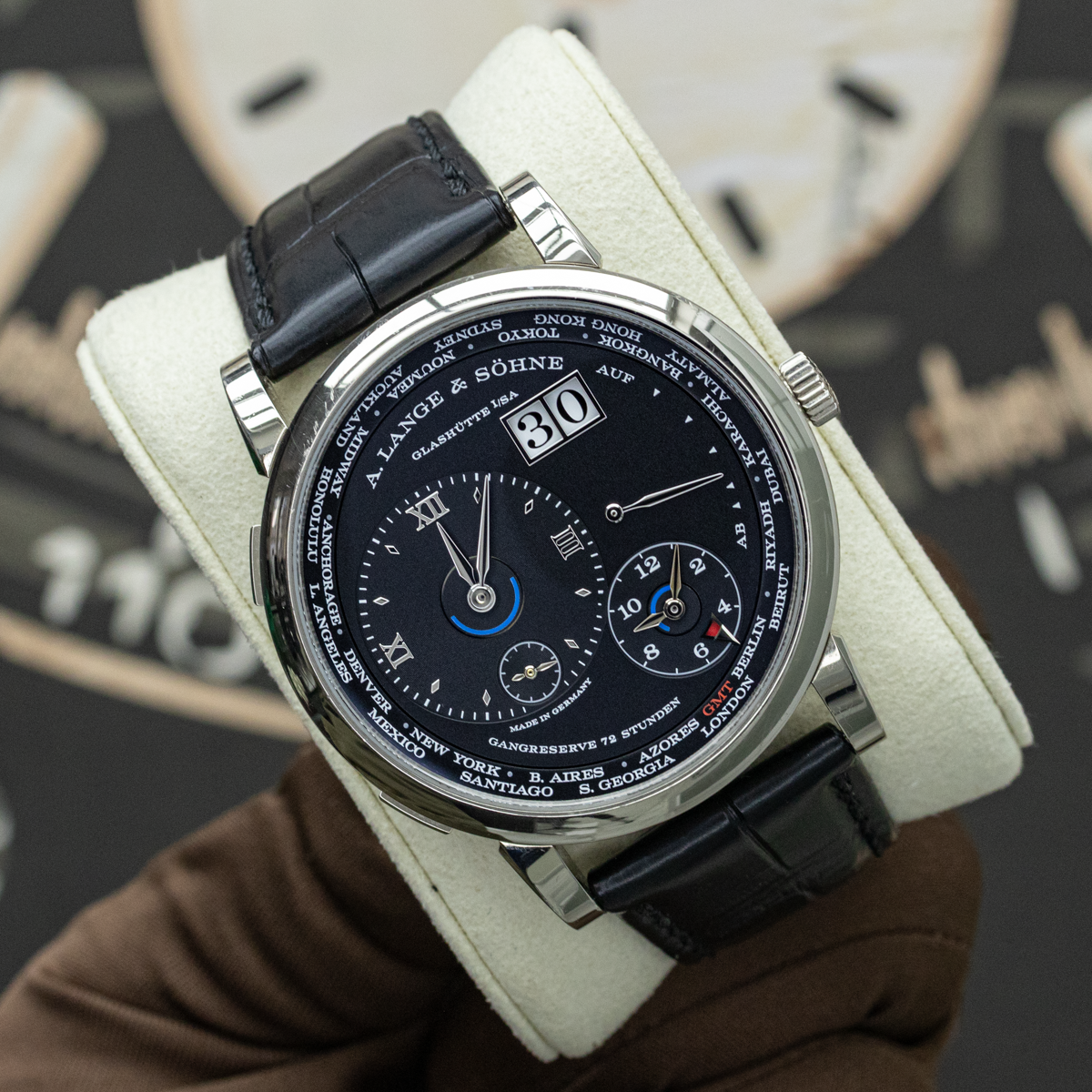 A. Lange & Söhne Lange 1 Time Zone 136.029 42mm Black Dial Pre-Owned