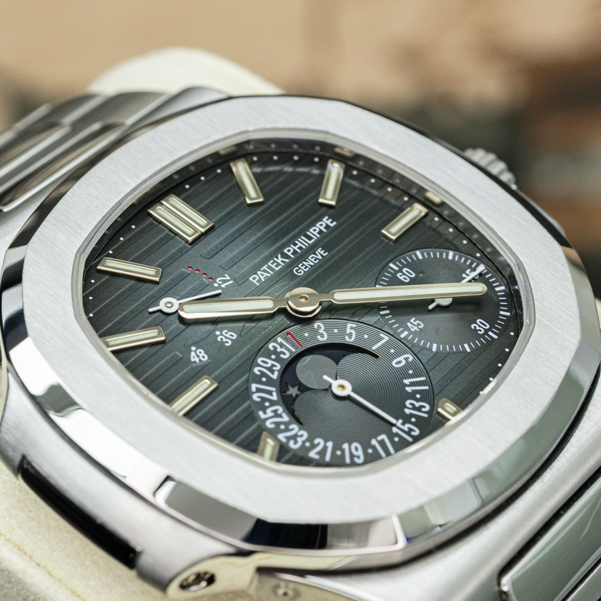 Patek Philippe Nautilus Moon Phases 5712/1A 40mm Blue Dial Geneva Sealed Pre-Owned