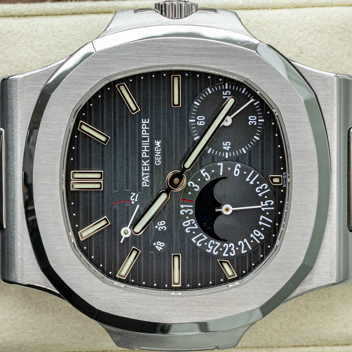 Patek Philippe Nautilus Moon Phases 5712/1A 40mm Blue Dial Geneva Sealed Pre-Owned