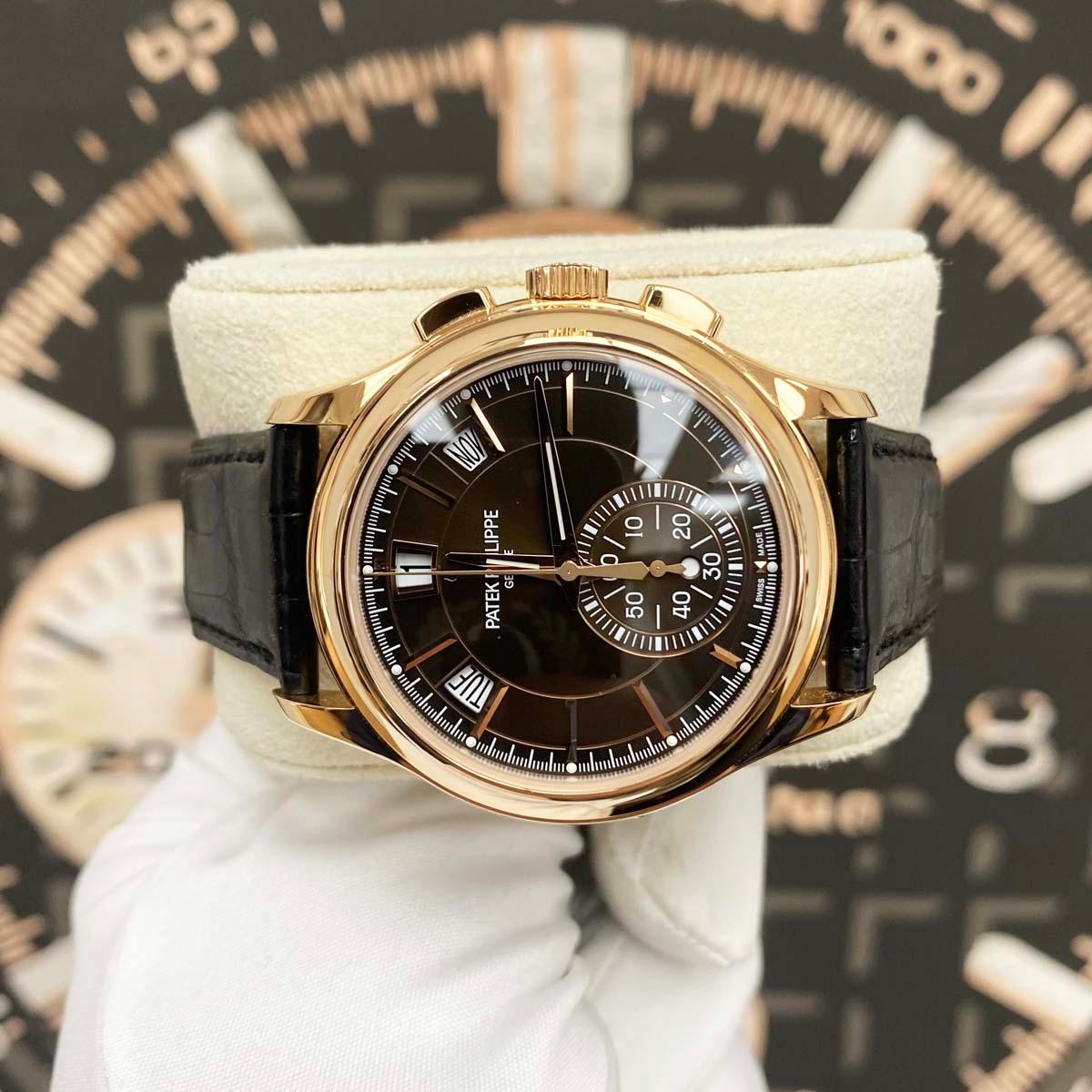 Patek Philippe Annual Calendar Chronograph Complication 42mm 5905R Black Dial - Gotham Trading