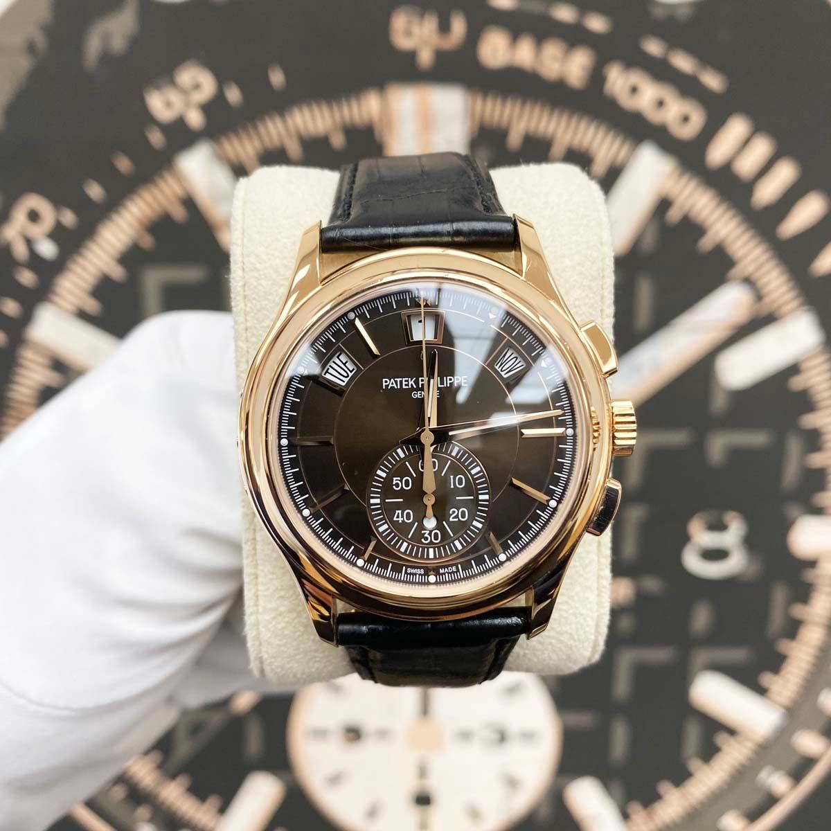 Patek Philippe Annual Calendar Chronograph Complication 42mm 5905R Black Dial - Gotham Trading