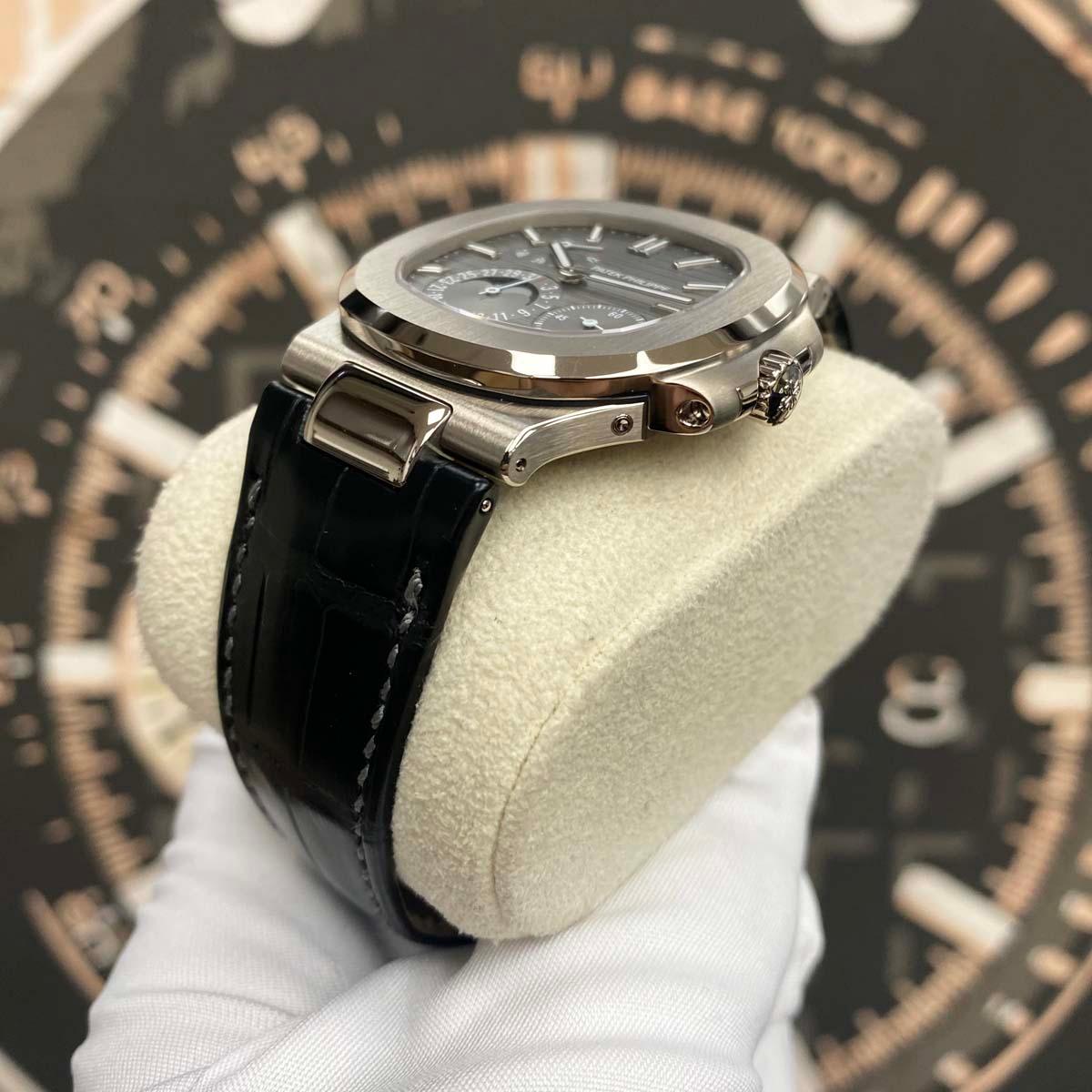 Patek Philippe Nautilus Moon Phases 40mm 5712G Slate Grey Dial - Gotham Trading