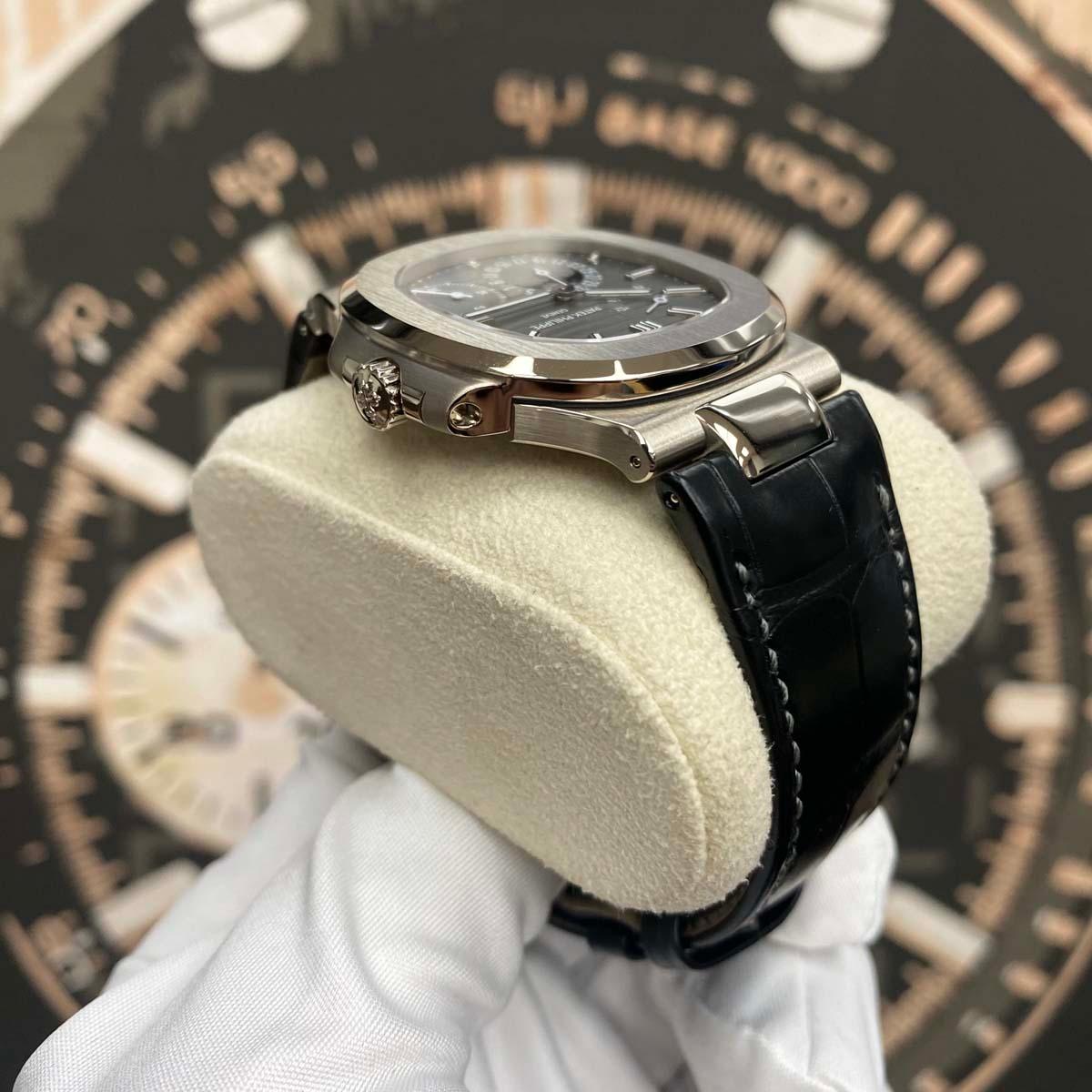 Patek Philippe Nautilus Moon Phases 40mm 5712G Slate Grey Dial - Gotham Trading