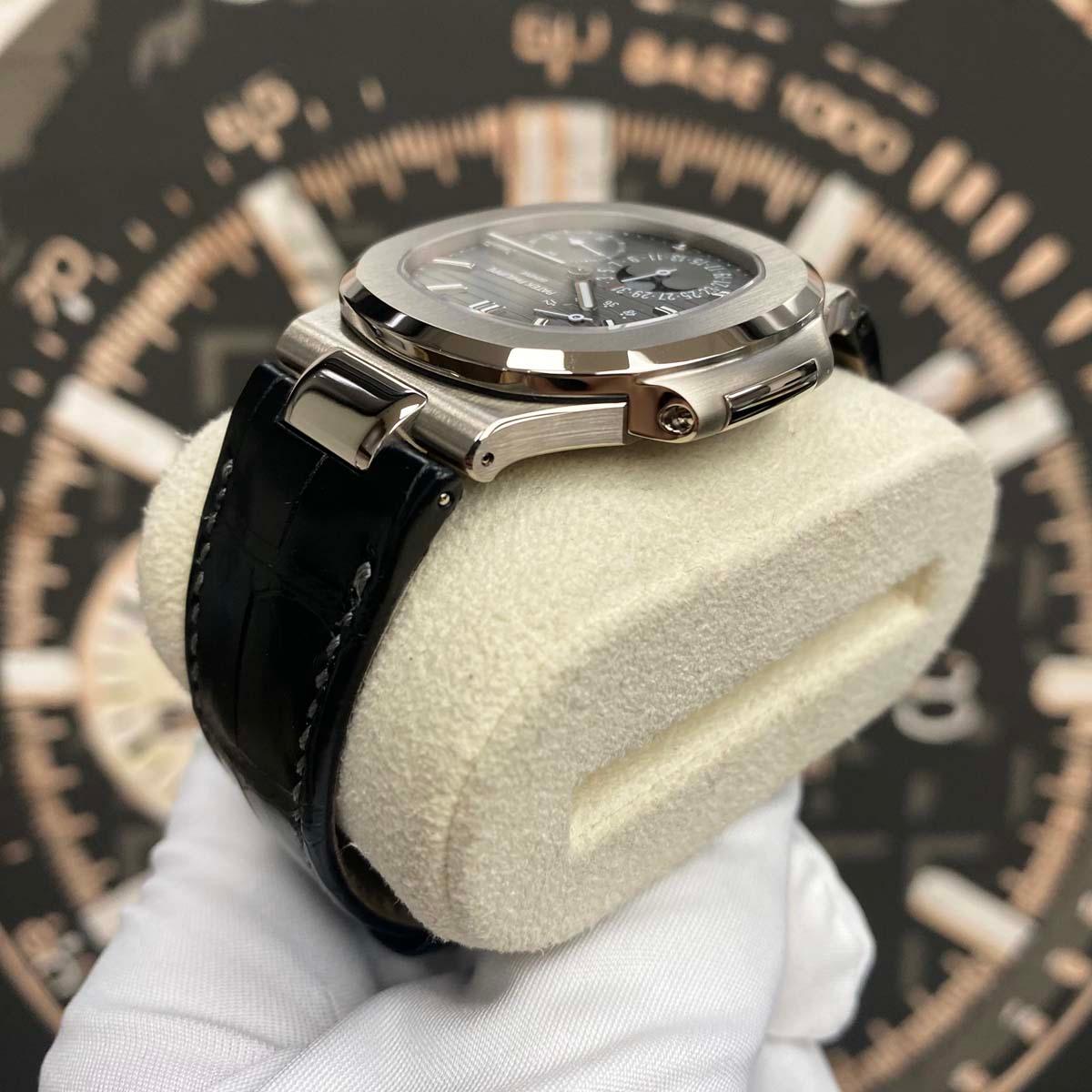 Patek Philippe Nautilus Moon Phases 40mm 5712G Slate Grey Dial - Gotham Trading