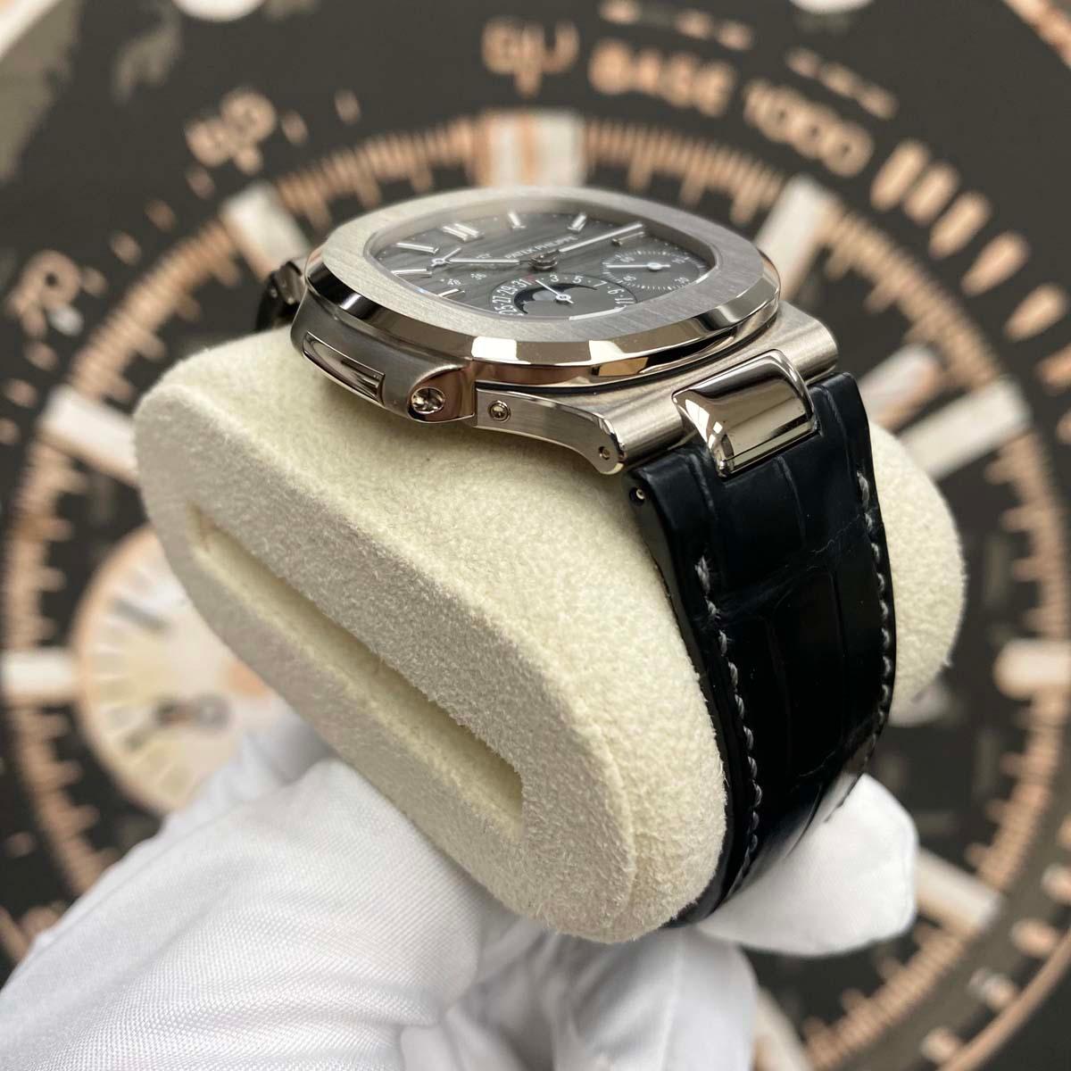 Patek Philippe Nautilus Moon Phases 40mm 5712G Slate Grey Dial - Gotham Trading