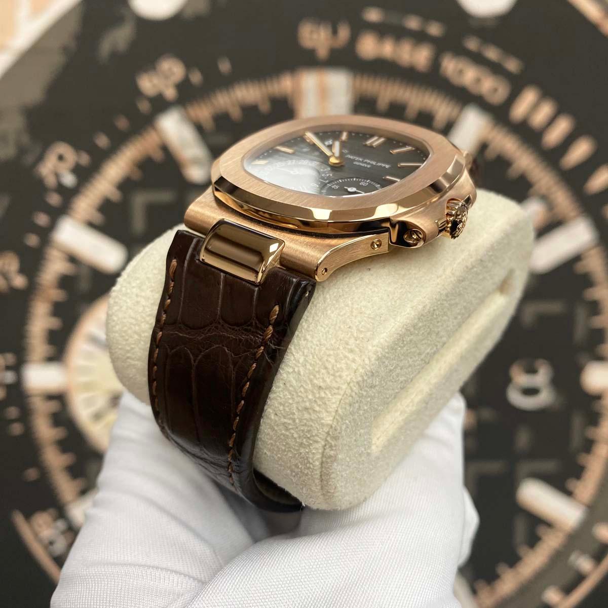 Patek Philippe Nautilus Moon Phase 40mm 5712R Black Dial Pre-Owned - Gotham Trading