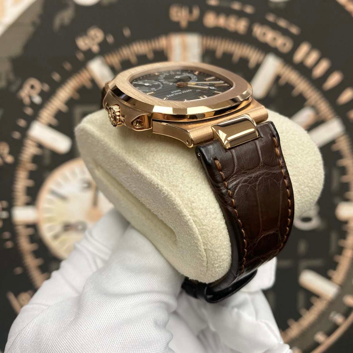 Patek Philippe Nautilus Moon Phase 40mm 5712R Black Dial Pre-Owned - Gotham Trading