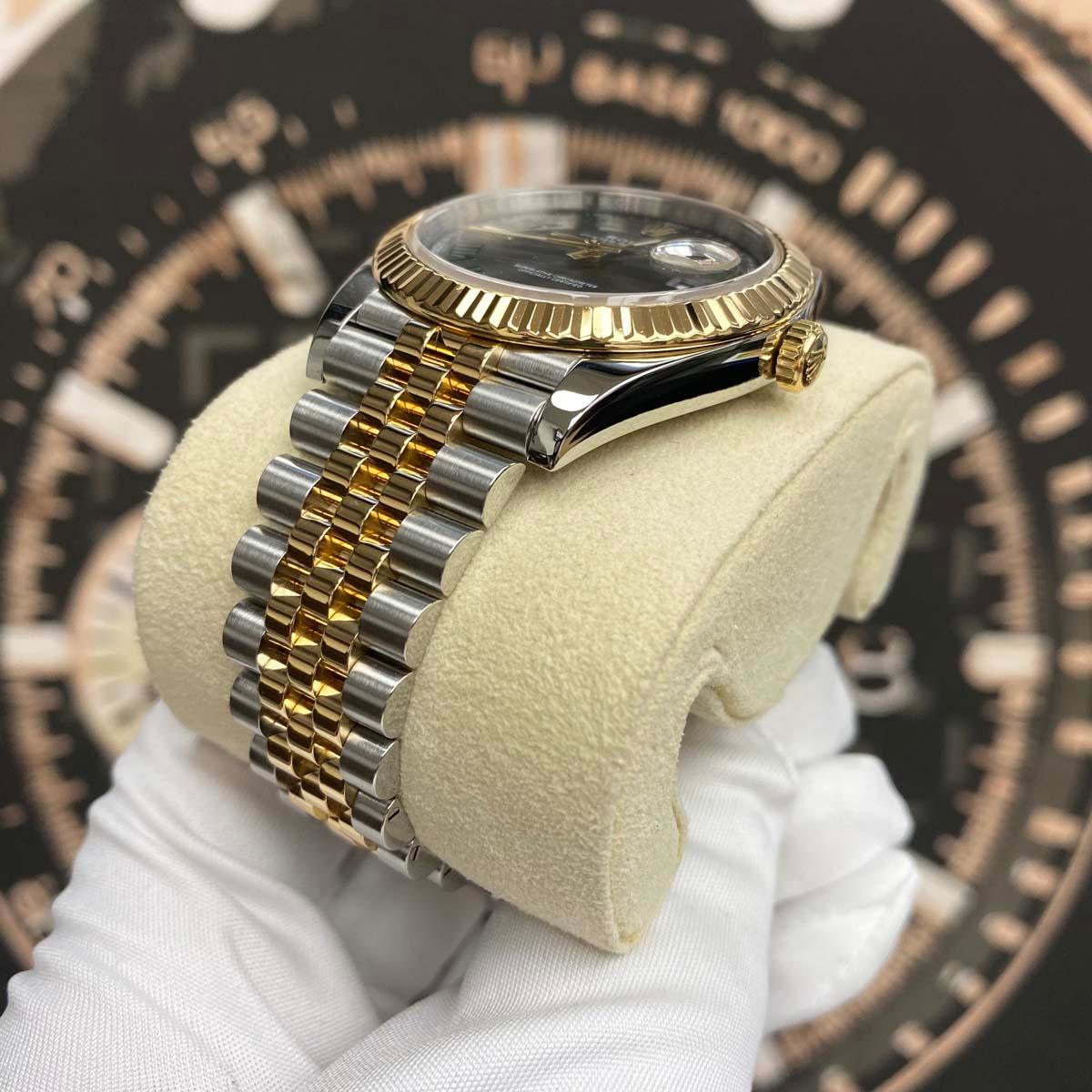 Rolex Datejust 41mm Slate Roman Numeral Dial Fluted Bezel 126333 Pre-Owned - Gotham Trading