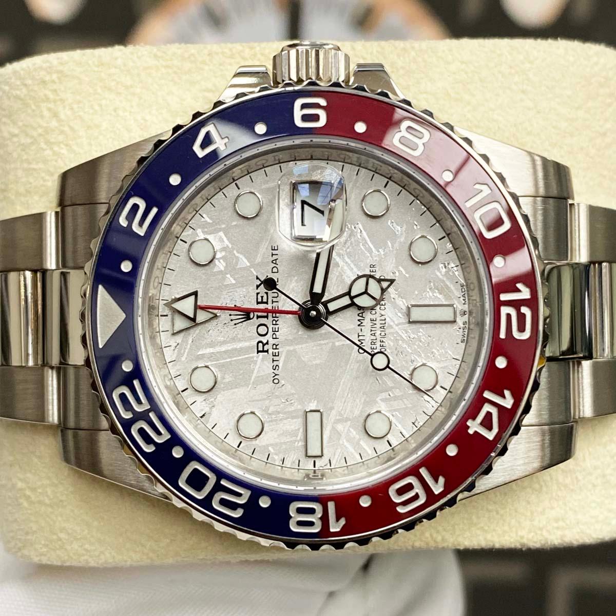 Rolex GMT-Master II "Pepsi" 40mm 126719BLRO White Gold Meteorite Dial Pre-Owned - Gotham Trading