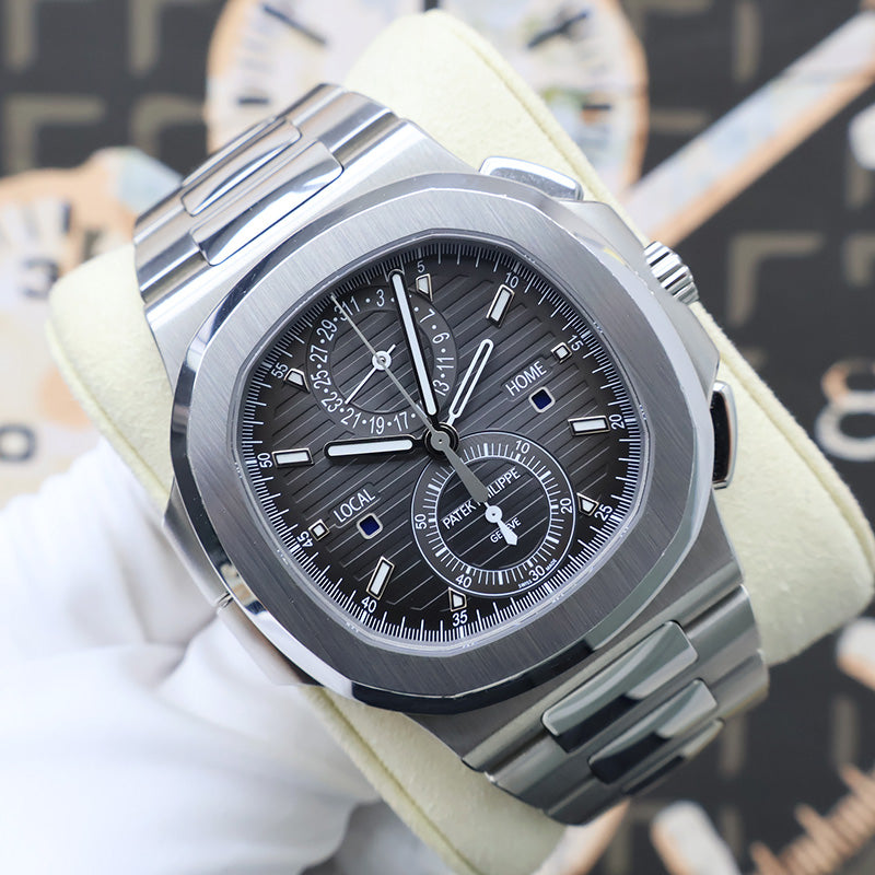 Patek Philippe Nautilus Travel Time Chronograph 40mm 5990/1A Black Dial 2017 Pre-Owned