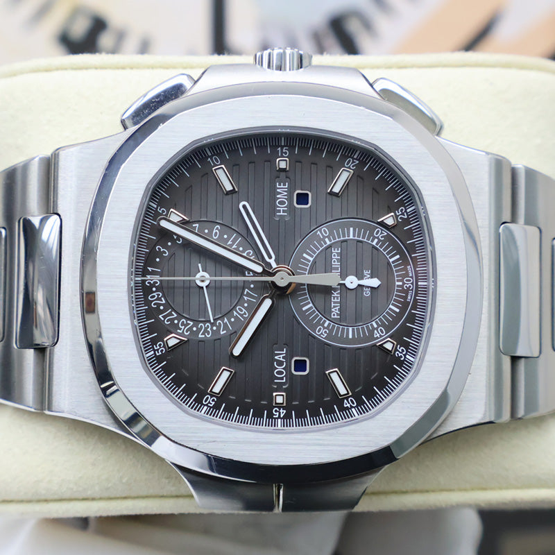 Patek Philippe Nautilus Travel Time Chronograph 40mm 5990/1A Black Dial 2017 Pre-Owned