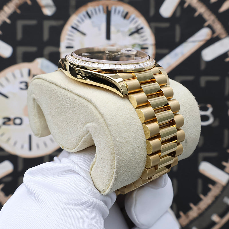 Rolex Day-Date 40 Presidential 228398TBR Black Baguette Dial / Baguette Bezel