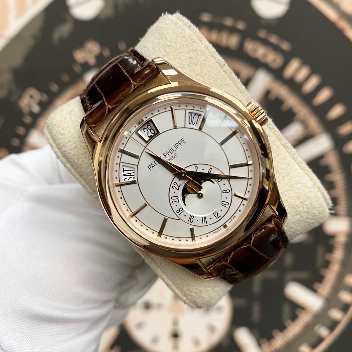 Patek Philippe Annual Calendar Complication 40mm 5205R-001 Cream White Dial Pre-Owned - Gotham Trading