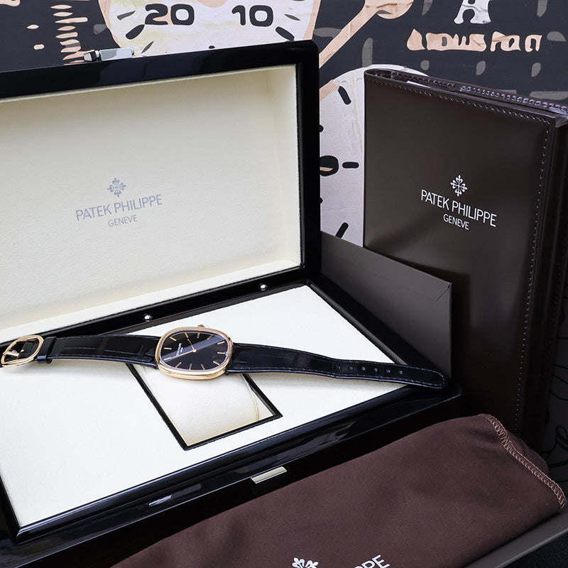 Patek Philippe 2025 Extra-Thin Golden Ellipse 34mm 5738R Black Dial