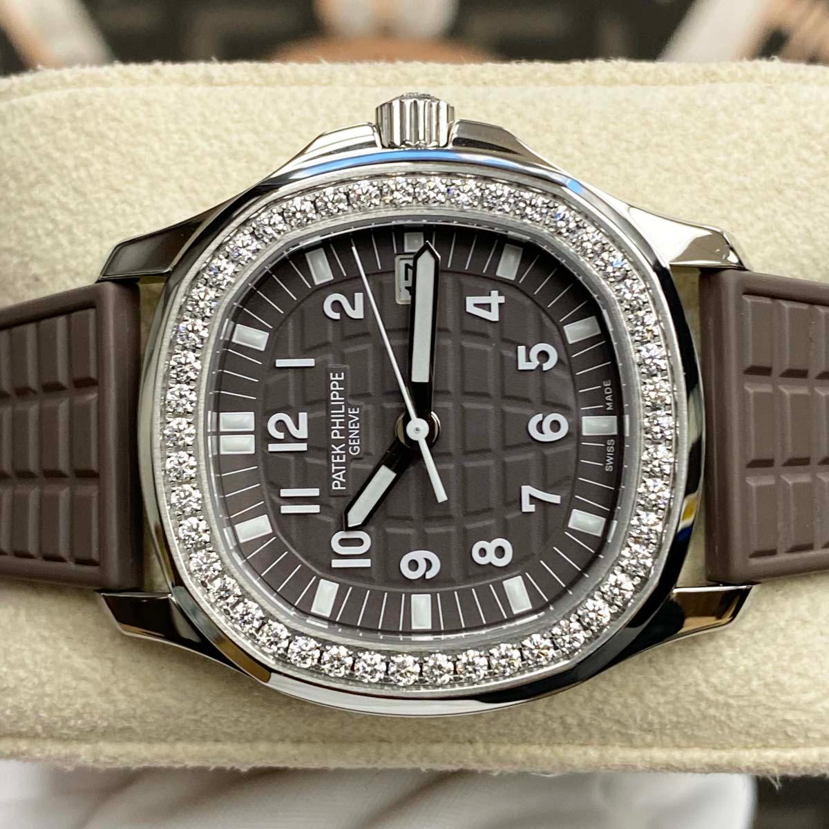 Patek Philippe Aquanaut Luce Quartz 35mm 5067A Brown Dial Pre-Owned - Gotham Trading