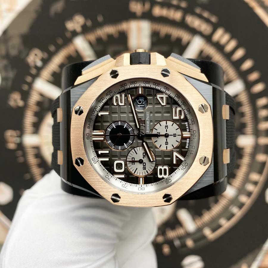 Audemars Piguet Novelty Royal Oak Offshore Chronograph 44mm 26405NR Smoked Grey Dial Pre-Owned - Gotham Trading