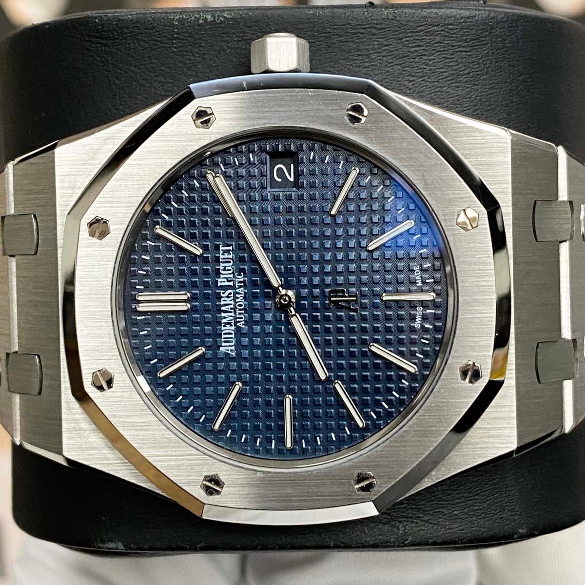 Audemars Piguet Royal Oak Jumbo Extra-Thin 39mm 15202ST.OO.1240ST.01 Blue Dial Pre-Owned - Gotham Trading