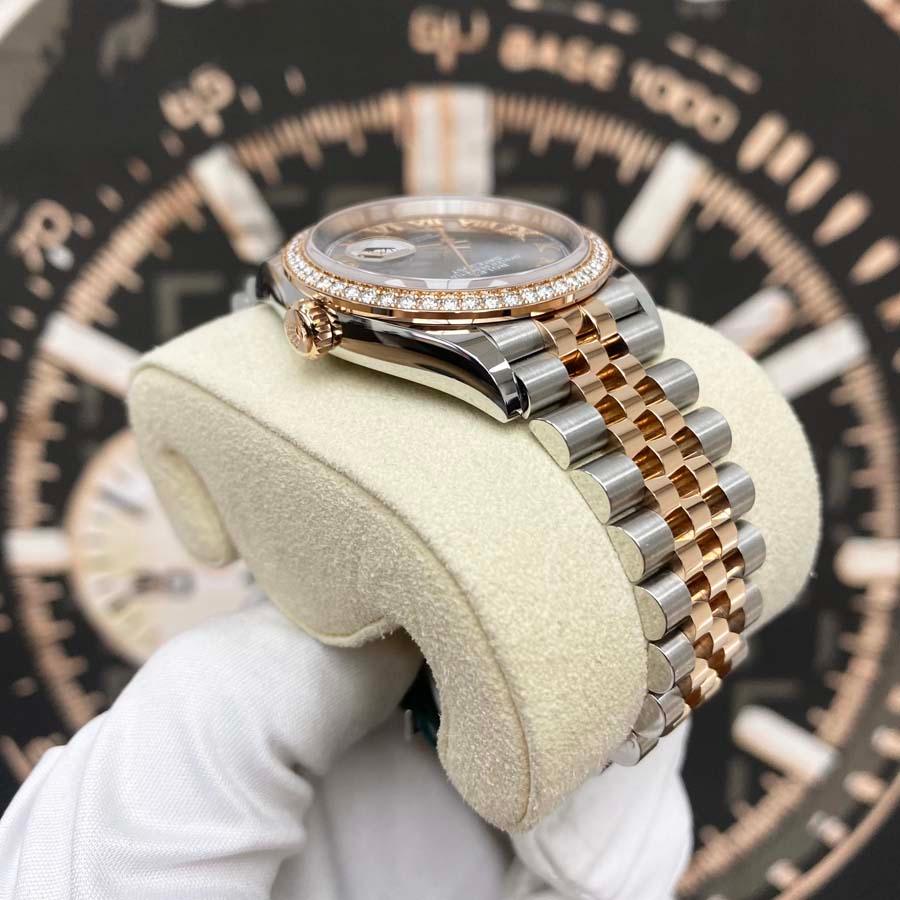 Rolex Datejust Slate Roman Numeral Dial Diamond Bezel 36mm 126281RBR MINT Pre-Owned - Gotham Trading