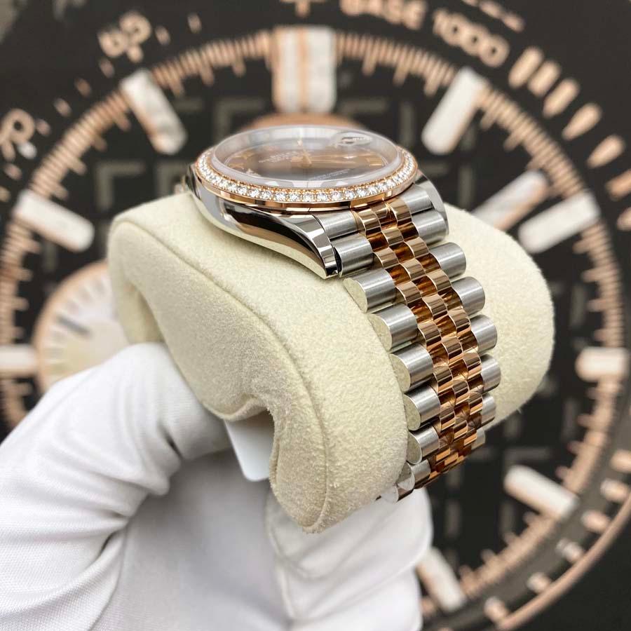 Rolex Datejust Slate Roman Numeral Dial Diamond Bezel 36mm 126281RBR MINT Pre-Owned - Gotham Trading