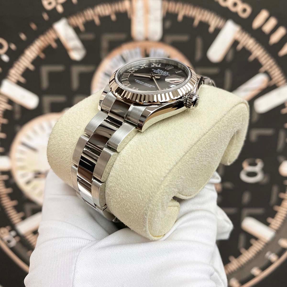 Rolex Datejust Dark Grey Roman Numeral Dial Fluted Bezel 31mm 278274 - Gotham Trading